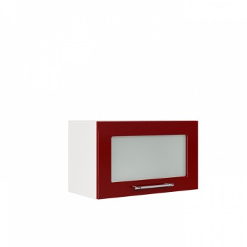 Бруклин ШВГС 600 Шкаф верхний горизонтальный со стеклом (Бетон белый/корпус Белый) в Покровске - pokrovsk.mebel54.com | фото