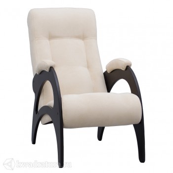 Кресло для отдыха Неаполь Модель 9 без лозы (Венге-эмаль/Ткань Ваниль Verona Vanilla) в Покровске - pokrovsk.mebel54.com | фото