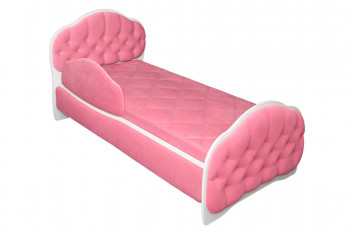 Кровать 160 Гармония 89 Розовый (мягкий бортик) в Покровске - pokrovsk.mebel54.com | фото