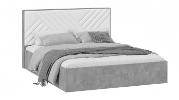 Кровать без ПМ «Хилтон» Тип 1 Ателье светлый/Белый в Покровске - pokrovsk.mebel54.com | фото