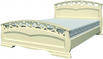 Кровать Грация-1 из массива сосны 1600*2000 Слоновая кость в Покровске - pokrovsk.mebel54.com | фото