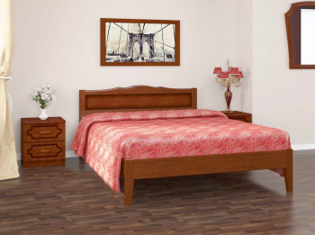 Кровать Карина-7 из массива сосны 1600*2000 Орех в Покровске - pokrovsk.mebel54.com | фото