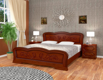 Кровать Карина-8 из массива сосны 1200*2000 Орех в Покровске - pokrovsk.mebel54.com | фото
