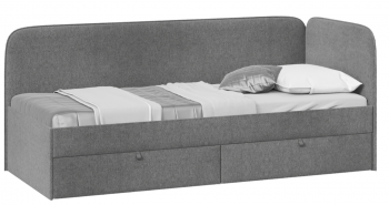 Кровать «Молли» с мягкой обивкой (900) тип 1 (Микровелюр Scandi Graphite 22) в Покровске - pokrovsk.mebel54.com | фото