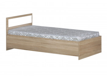 Кровать одинарная 900-2 без матраса (прямые спинки) Дуб Сонома в Покровске - pokrovsk.mebel54.com | фото