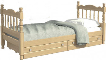Кровать одинарная Аленка из массива сосны 800*1890 Сосна в Покровске - pokrovsk.mebel54.com | фото
