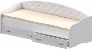 Кровать Софа-7 с мягкой спинкой (800х1900) Белый в Покровске - pokrovsk.mebel54.com | фото