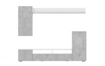 Мебель для гостиной МГС 4 (Белый/Цемент светлый) в Покровске - pokrovsk.mebel54.com | фото