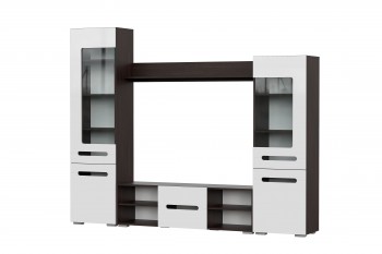 Мебель для гостиной МГС 6 (Исполнение 1/Венге/Белый глянец) в Покровске - pokrovsk.mebel54.com | фото