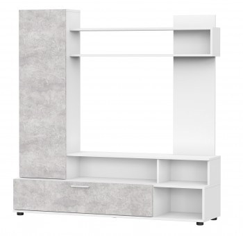 Мебель для гостиной "МГС 9" Белый / Цемент светлый в Покровске - pokrovsk.mebel54.com | фото