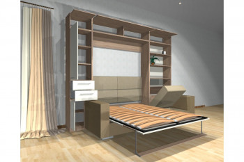 Шкаф-кровать с диваном Каролина в Покровске - pokrovsk.mebel54.com | фото