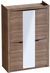 Шкаф трехдверный Соренто Дуб стирлинг/Кофе структурный матовый в Покровске - pokrovsk.mebel54.com | фото
